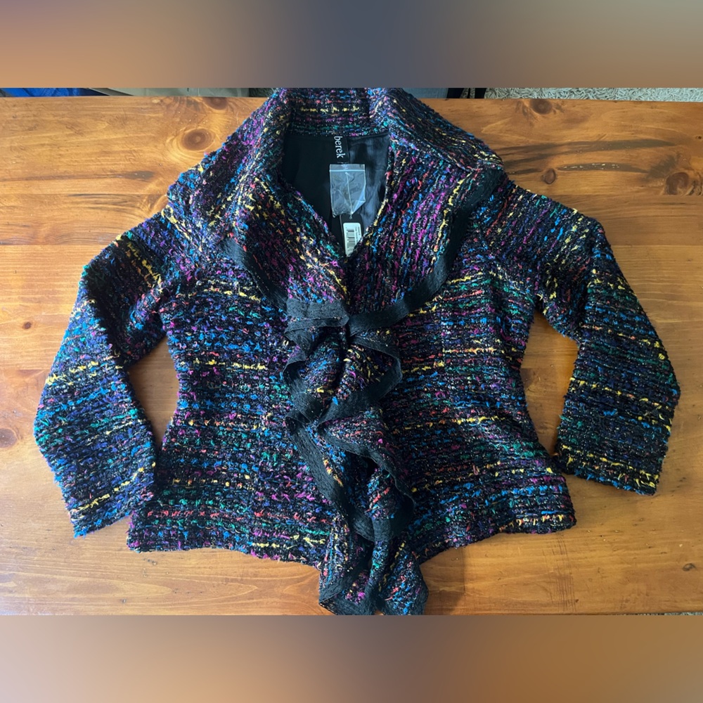 Berek NWT Colorful Ruffled Jacket SZ L - Picture 3 of 9